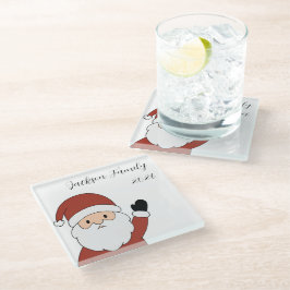 Posavasos De Vidrio Santa de Navidad Acogedor Personalizado