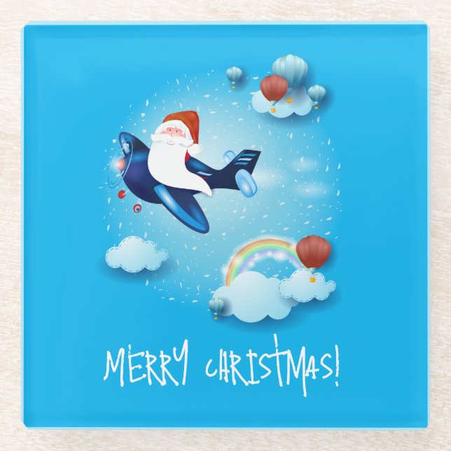 Posavasos De Vidrio Santa está llegando (Anverso)