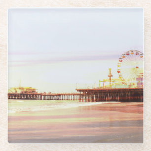 Posavasos De Vidrio Santa Mónica Pier Sunrise