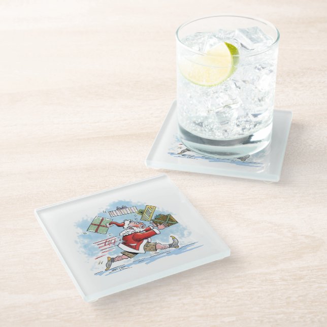Posavasos De Vidrio Santa Monstruo de vidrio transparente (Angular)
