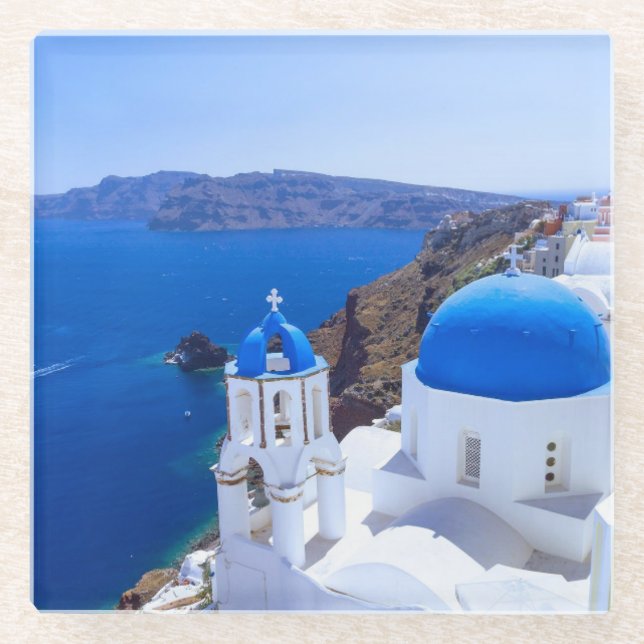 Posavasos De Vidrio Santorini (Anverso)