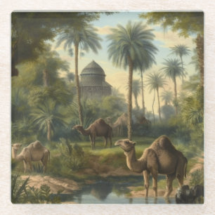 Posavasos De Vidrio Santuario del Sahara y Oasis Tropical de Dromedari