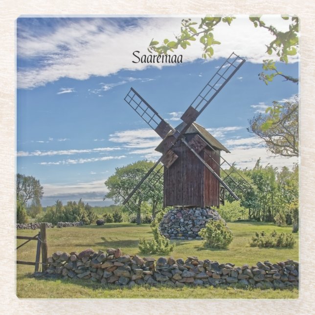 Posavasos De Vidrio Saremaa, isla de Estonia, (Anverso)