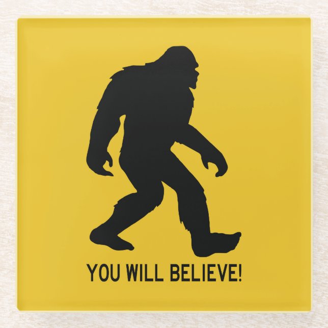 Posavasos De Vidrio Sasquatch (Pie Grande) ¡Te Creerás! (Anverso)