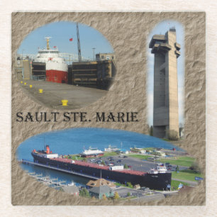 Posavasos De Vidrio Sault Ste Monstruo de cristal de Marie