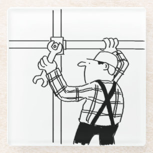 Posavasos De Vidrio Scaffolder con Scaffolding