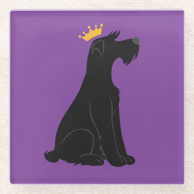 Posavasos De Vidrio Schnauzer Prince (Anverso)