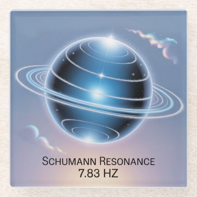 Posavasos De Vidrio  Schumann Resonance 7.83 Hz Glass Coaster (Anverso)