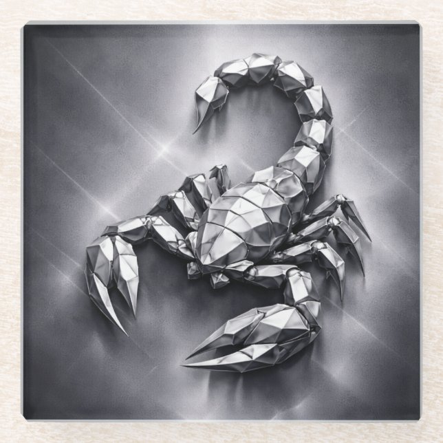 Posavasos De Vidrio scorpio zodiac sign (Anverso)