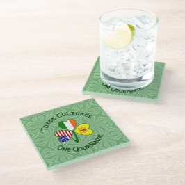 Posavasos De Vidrio Scot Lion Irish USA Banderas Shamrock personalizad