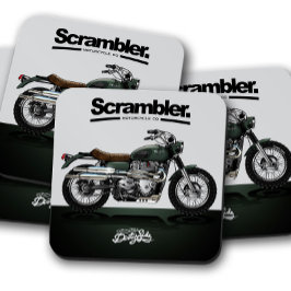 Posavasos De Vidrio Scrambler Bike Coaster | Montaje de escoria de mot