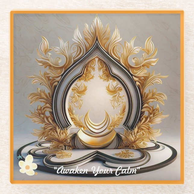 Posavasos De Vidrio "Se ha encontrado una paz mental" (Anverso)