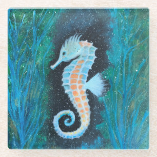 Posavasos de vidrio Sea Horse