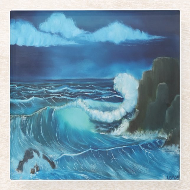 Posavasos De Vidrio "Sea of Power" Coaster design (Anverso)