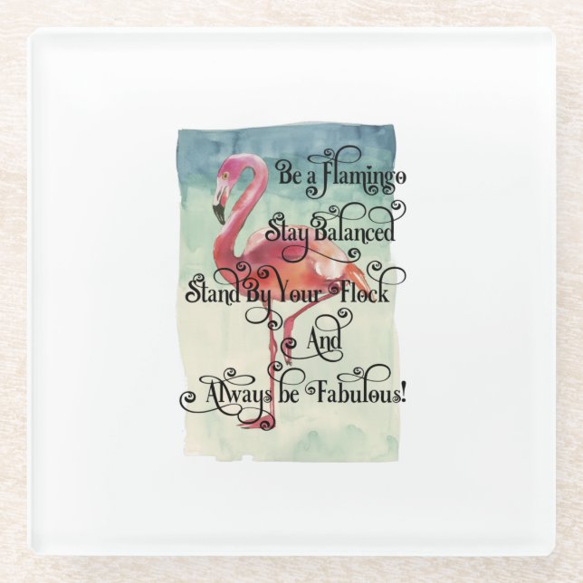 Posavasos De Vidrio Sea un viaje flamenco equilibrado (Anverso)