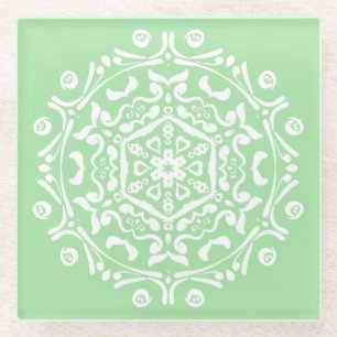 Posavasos De Vidrio Seafoam Mandala