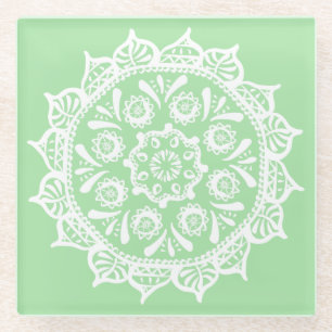 Posavasos De Vidrio Seafoam Mandala