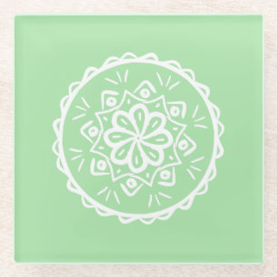 Posavasos De Vidrio Seafoam Mandala