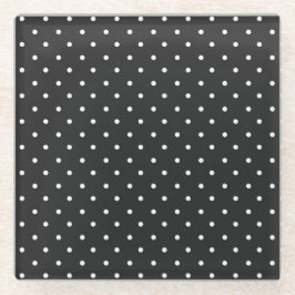 Posavasos De Vidrio Seamless black and white polka dot pattern 