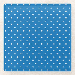 Posavasos De Vidrio Seamless blue background polka dot pattern 