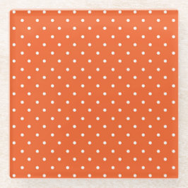 Posavasos De Vidrio Seamless  bright orange background polka dot