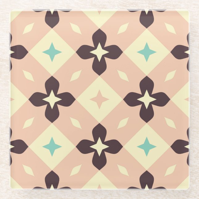 Posavasos De Vidrio Seamless geometric floral  pattern (Anverso)