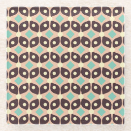 Posavasos De Vidrio Seamless geometric pattern in dark brown leaf 
