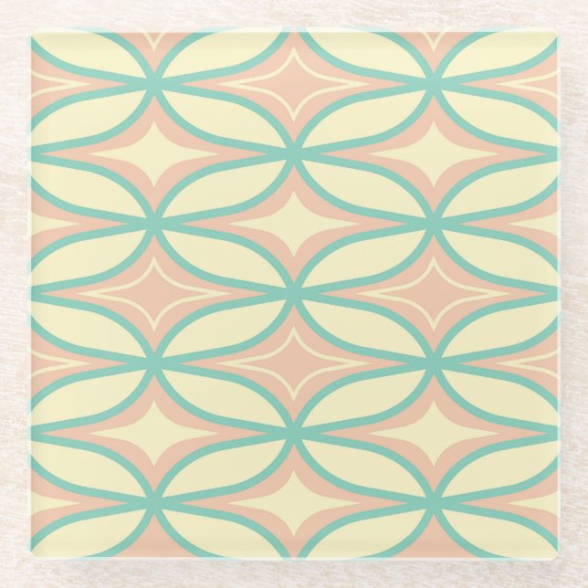 Posavasos De Vidrio  Seamless geometric pattern in diamond shapes  (Anverso)