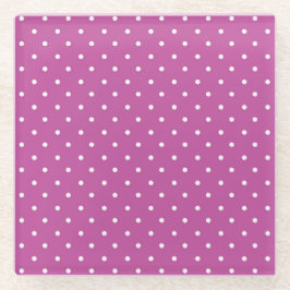 Posavasos De Vidrio Seamless magenta background polka dot pattern