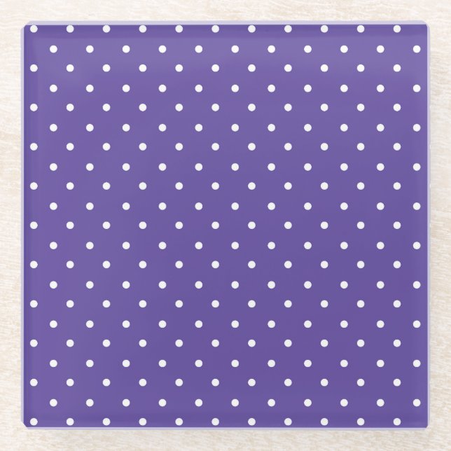 Posavasos De Vidrio Seamless  medium purple polka dot pattern (Anverso)