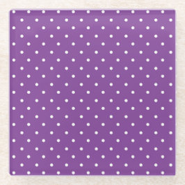 Posavasos De Vidrio Seamless purple background polka dot pattern 
