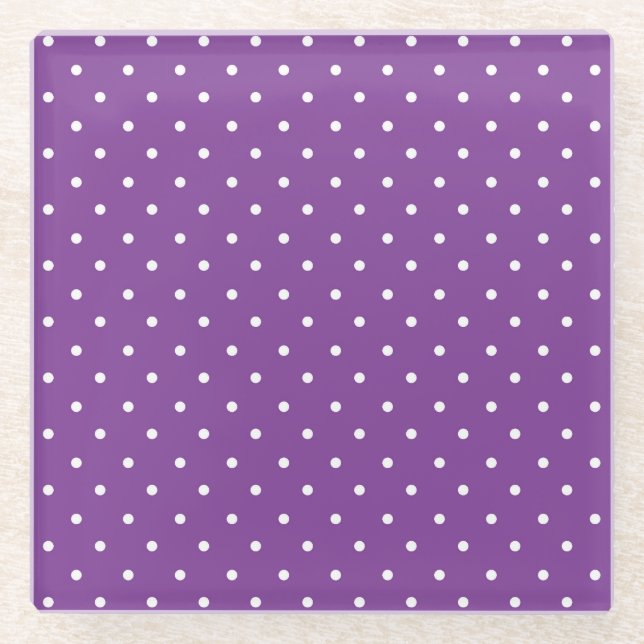 Posavasos De Vidrio Seamless purple background polka dot pattern  (Anverso)