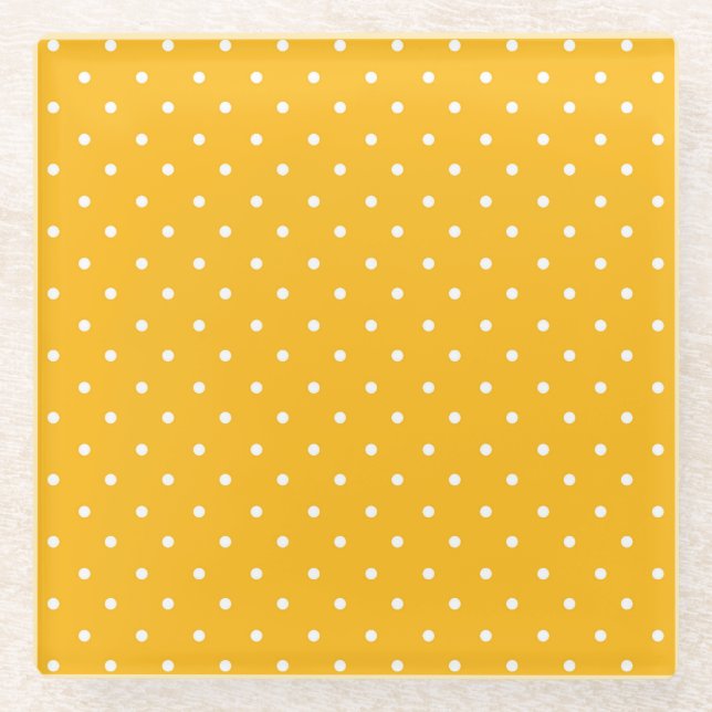 Posavasos De Vidrio Seamless yellow-orange  polka dot  pattern  (Anverso)