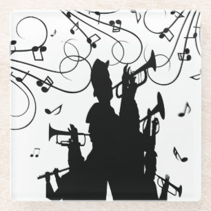 Posavasos De Vidrio Sección de trompa de jazz de música de trompeta