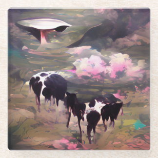 Posavasos De Vidrio Secuestro de vacas de OVNI