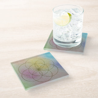 Posavasos De Vidrio Seed of Life glass coaster