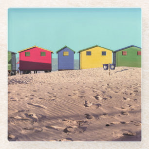 Posavasos De Vidrio Seis chozas coloridas el Cape Town, Suráfrica d