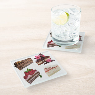 Posavasos De Vidrio Selección de Pasteles Deliciosos