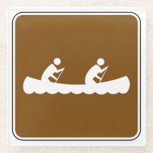 Posavasos De Vidrio Señal de símbolo de canoa