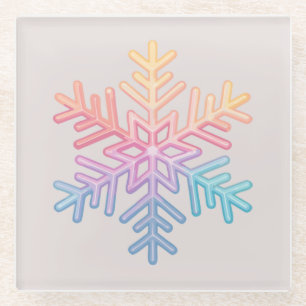 Posavasos De Vidrio Sencillo copo de nieve