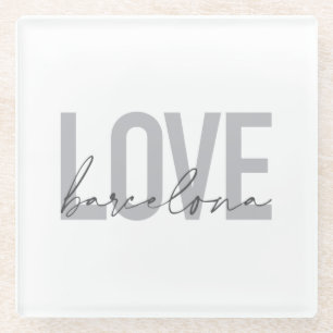 Posavasos De Vidrio Sencillo, urbano, moderno, fresco diseño Love Barc