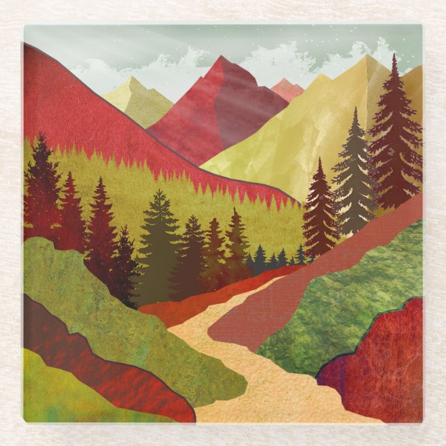 Posavasos De Vidrio Sendero Al Cielo (Anverso)