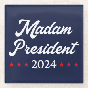 Posavasos De Vidrio Señora Presidenta 2024 I - Kamala Harris