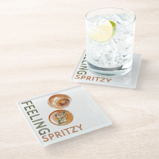 Posavasos De Vidrio Sensación de cóctel Naranja Spritzy (Angular)