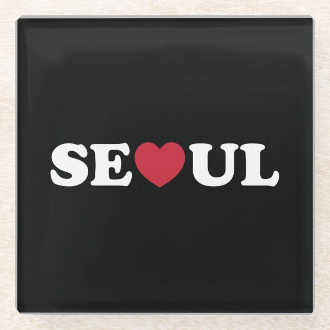 Posavasos De Vidrio Seoul Love Heart (Anverso)