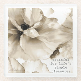 Posavasos De Vidrio Sepia florida cita agradecida