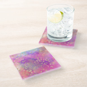 Posavasos De Vidrio Serie de diseño de pintura de leopardo 11