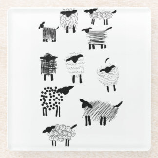 Posavasos De Vidrio Sheep doodles