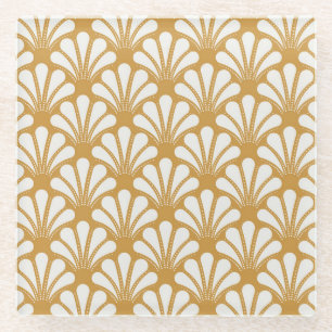 Posavasos De Vidrio Shell de mar geométrico Art Deco