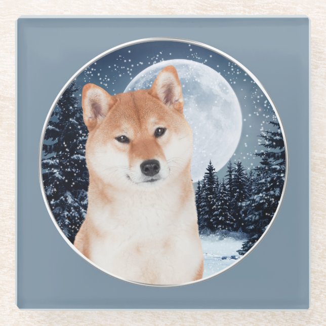Posavasos De Vidrio Shiba Inu Coaster (Anverso)
